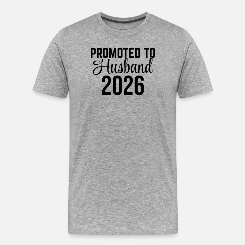 Promoted to Husband 2026 – Ehemann Design - Männer Premium Bio T-Shirt - Grau meliert