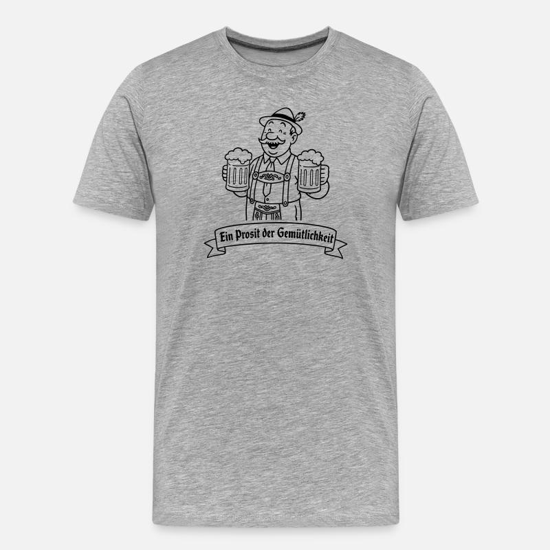 Herr Bier - Ein Prosit der Gemütlichkeit - T-shirt bio Premium Homme - gris chiné
