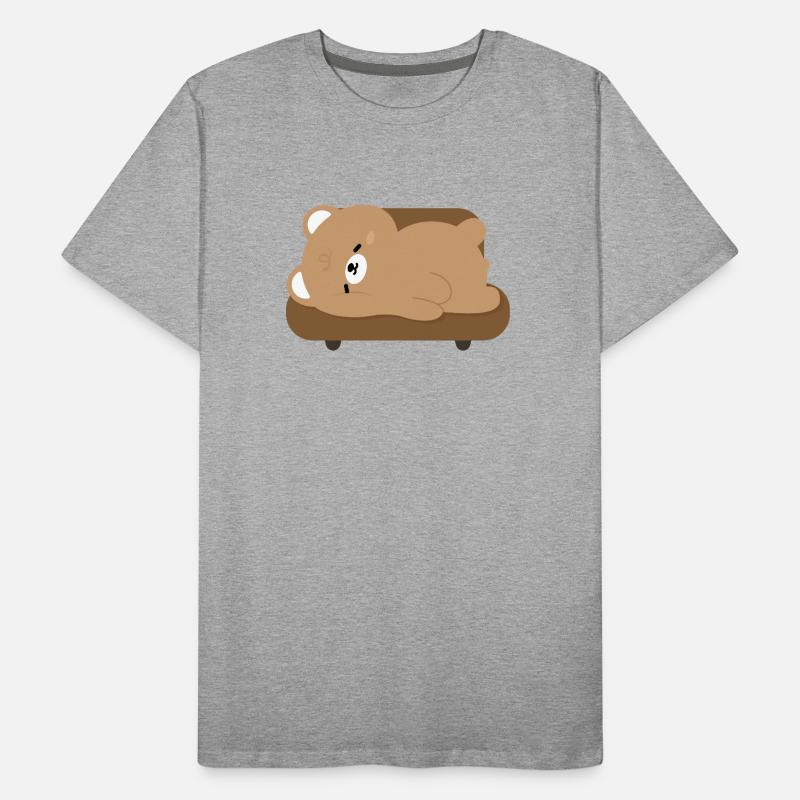 Tired Polar Bear on Sofa Men's Premium Organic T-Shirt