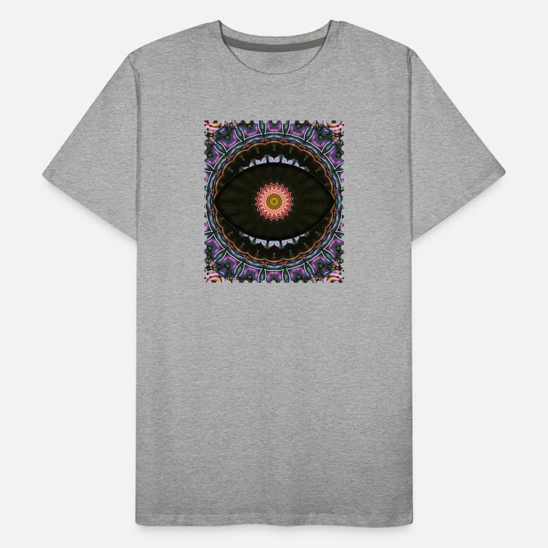 Kaleidoscope Mandala Neon Pattern Men's Premium Organic T-Shirt