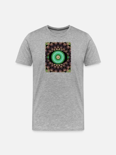 Kaleidoscopic eye pattern - Men's Premium Organic T-Shirt - heather grey