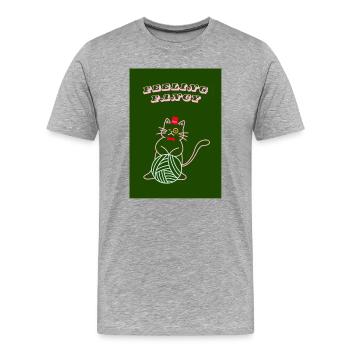 Katze fühlt sich schick an - Männer Premium Bio T-Shirt - Grau meliert - Vorne - Damien (186cm)