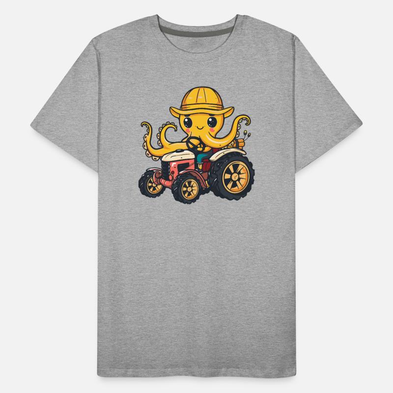 Octopus Tractor Farmer Men's Premium Organic T-Shirt