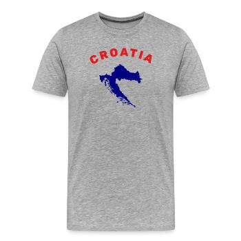 Kroatien-Karte - Männer Premium Bio T-Shirt - Grau meliert - Vorne - Damien (186cm)