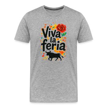 Viva la feria – Baskische Traditionen - Männer Premium Bio T-Shirt - Grau meliert - Vorne - Damien (186cm)
