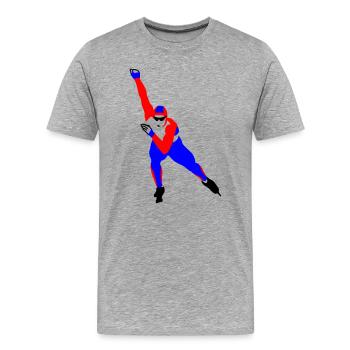 speed skating - Men's Premium Organic T-Shirt - heather grey - Front - Damien (186cm)