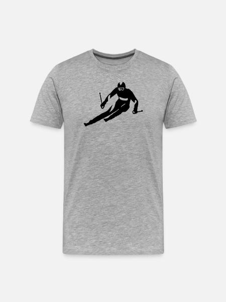 Ski - T-shirt bio Premium Homme - gris chiné