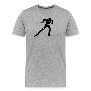 Ski de fond - T-shirt bio Premium Homme - gris chiné - Devant - Damien (186cm)