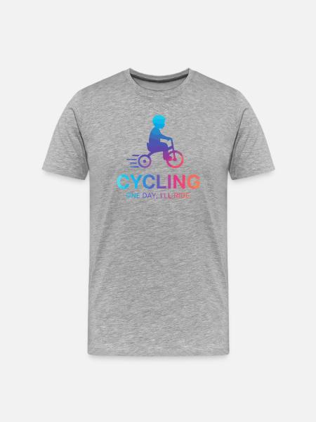 One Day I'll Ride Cycling - Men's Premium Organic T-Shirt - heather grey
