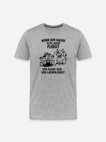farmer slurry saying joke ox - Men's Premium Organic T-Shirt - heather grey