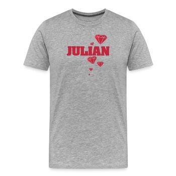 Geschenk für Julian - Männer Premium Bio T-Shirt - Grau meliert - Vorne - Damien (186cm)