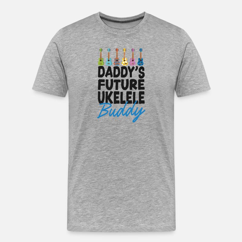 Hawaiian Ukulele Uke Daddy's - Männer Premium Bio T-Shirt - Grau meliert