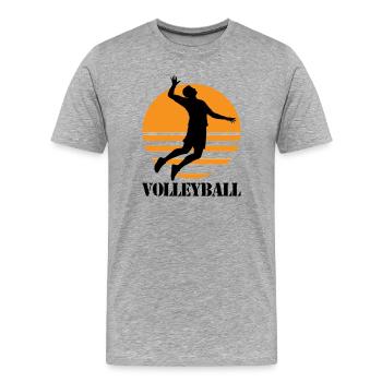Volley-ball - T-shirt bio Premium Homme - gris chiné - Devant - Damien (186cm)
