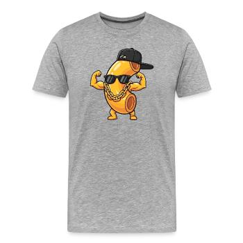 Mac n Cheese lustige Geschenkidee - Männer Premium Bio T-Shirt - Grau meliert - Vorne - Damien (186cm)