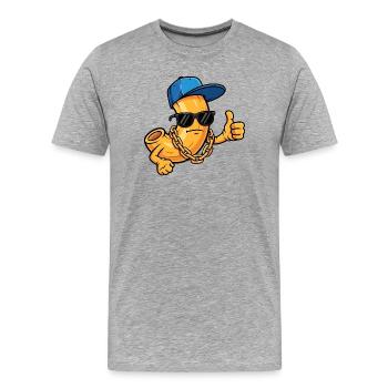 Mac n Cheese - Männer Premium Bio T-Shirt - Grau meliert - Vorne - Damien (186cm)