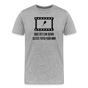 Altes Foto Spermium Filmstreifen Lustig Spruch - Männer Premium Bio T-Shirt - Grau meliert - Vorne - Damien (186cm)