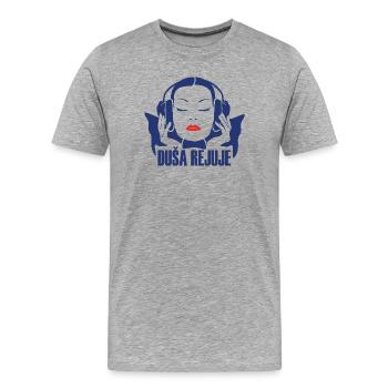 DUŠA REJUJE - Men's Premium Organic T-Shirt - heather grey - Front - Damien (186cm)