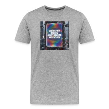 Human rights instead of right-wing people Future Design - Men's Premium Organic T-Shirt - heather grey - Front - Damien (186cm)