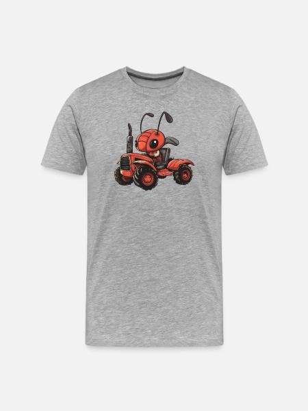 Ant Tractor Farmer - Men's Premium Organic T-Shirt - heather grey