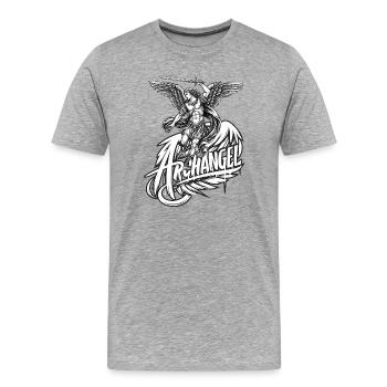 Holy Archangel | Urban Engrave Sketchstyle - Men's Premium Organic T-Shirt - heather grey - Front - Damien (186cm)