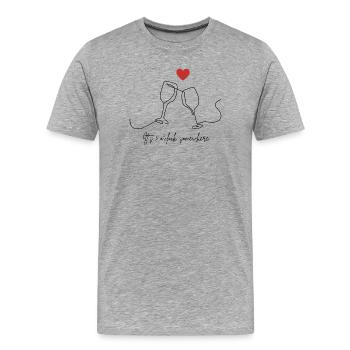 Ein Toast - Männer Premium Bio T-Shirt - Grau meliert - Vorne - Damien (186cm)