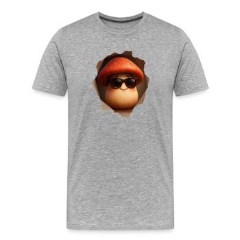 Champignons champignons - T-shirt bio Premium Homme - gris chiné - Devant - Damien (186cm)