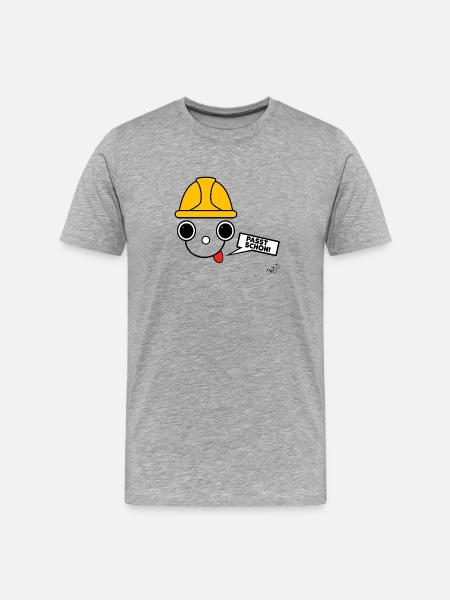Koppie with construction worker's helmet - Men's Premium Organic T-Shirt - heather grey