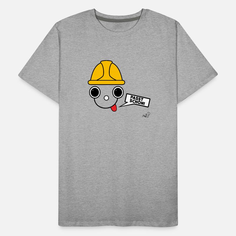 Koppie mit Bauarbeiterhelm  Männer Premium Bio T-Shirt