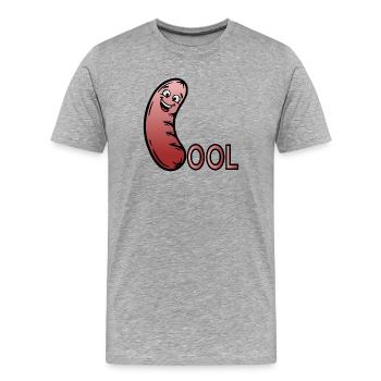 Saucisse drôle - Grill à la bratwurst - T-shirt bio Premium Homme - gris chiné - Devant - Damien (186cm)