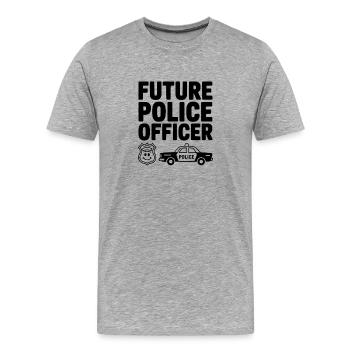 Future Police Officer - Men's Premium Organic T-Shirt - heather grey - Front - Damien (186cm)