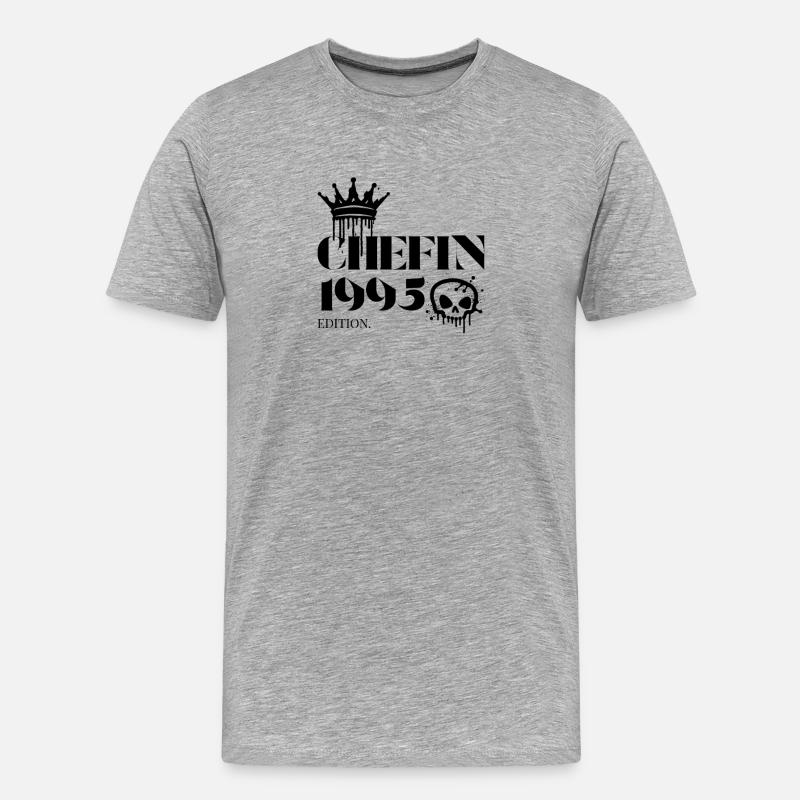 Chefin Edition 1995 Powerfrau 30 Jahre - Männer Premium Bio T-Shirt - Grau meliert