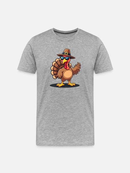 Thanksgiving Funny Thanksgiving Turkey - Men's Premium Organic T-Shirt - heather grey