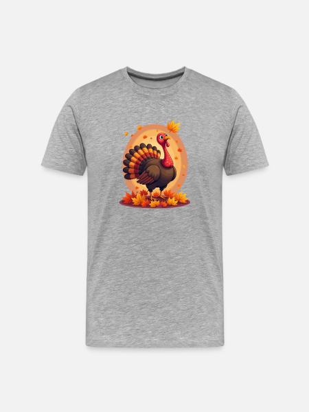 Thanksgiving Funny Thanksgiving Turkey - Men's Premium Organic T-Shirt - heather grey
