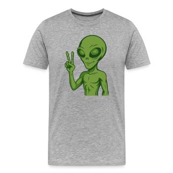 Paix extraterrestre Paix - T-shirt bio Premium Homme - gris chiné - Devant - Damien (186cm)