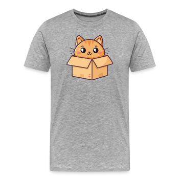 Charming Boxed Kitten - Männer Premium Bio T-Shirt - Grau meliert - Vorne - Damien (186cm)