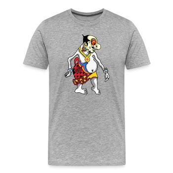 Grotesque Oni Harlequin Tee - Men's Premium Organic T-Shirt - heather grey - Front - Damien (186cm)