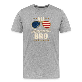 All American Bro Sonnenbrillen USA Design - Männer Premium Bio T-Shirt - Grau meliert - Vorne - Damien (186cm)
