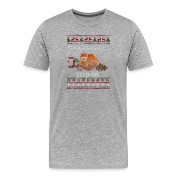 Christmas cat in a box – food requests - Men's Premium Organic T-Shirt - heather grey - Front - Damien (186cm)