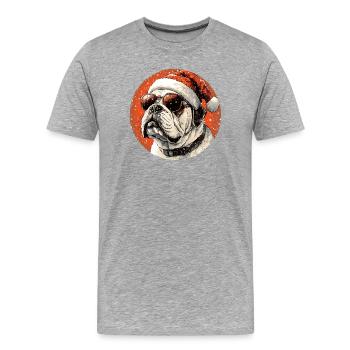 Lunettes de soleil Bulldog Santa Hat - T-shirt bio Premium Homme - gris chiné - Devant - Damien (186cm)