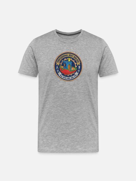 Professional Boatbuilder Benchy Patch - Men's Premium Organic T-Shirt - heather grey