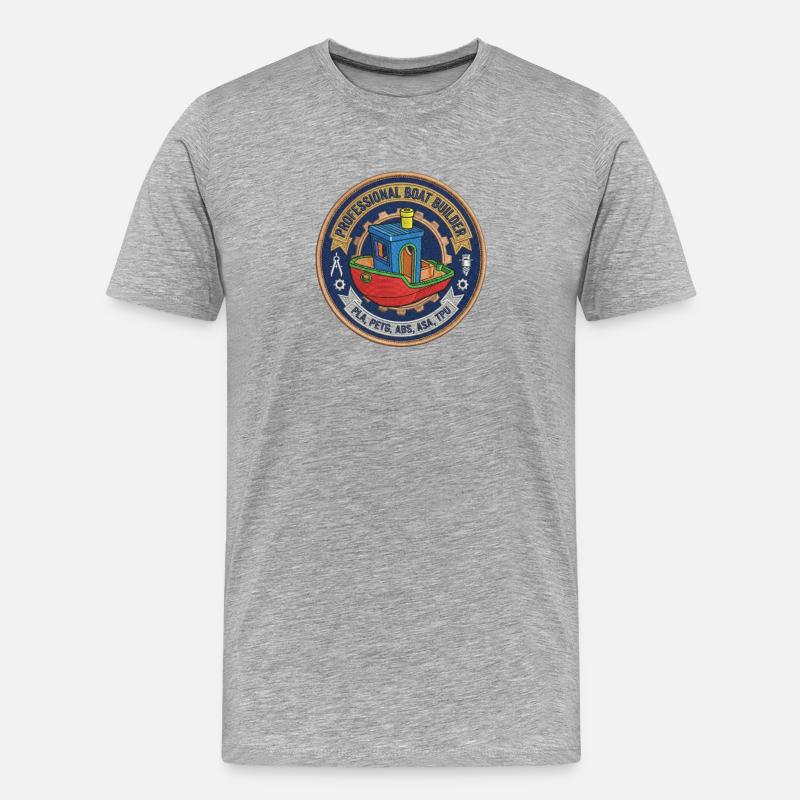 Constructeur professionnel de bateaux Benchy Patch - T-shirt bio Premium Homme - gris chiné