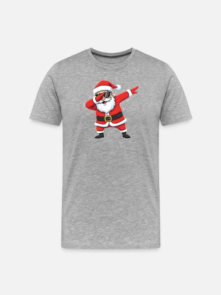 Dab Père Noël drôle - T-shirt bio Premium Homme - gris chiné