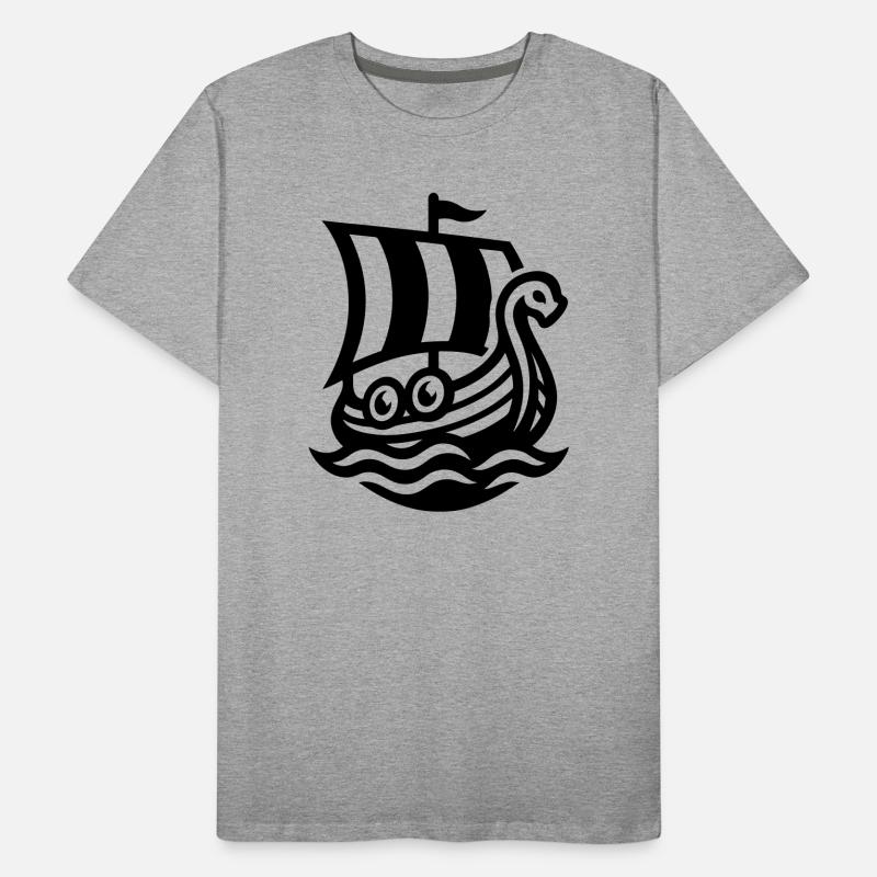 Wikingerschiff Drachenboot Männer Premium Bio T-Shirt