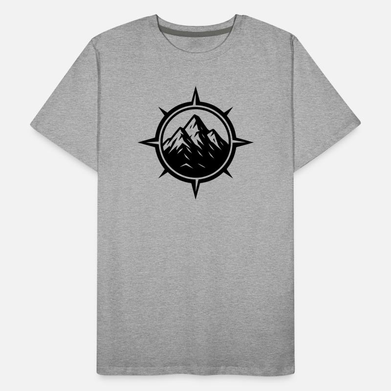 Kompass Berge Männer Premium Bio T-Shirt
