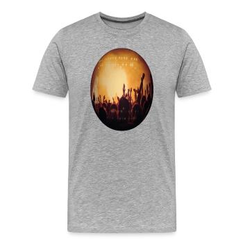 Lumière de concert : silhouette de la foule - T-shirt bio Premium Homme - gris chiné - Devant - Damien (186cm)