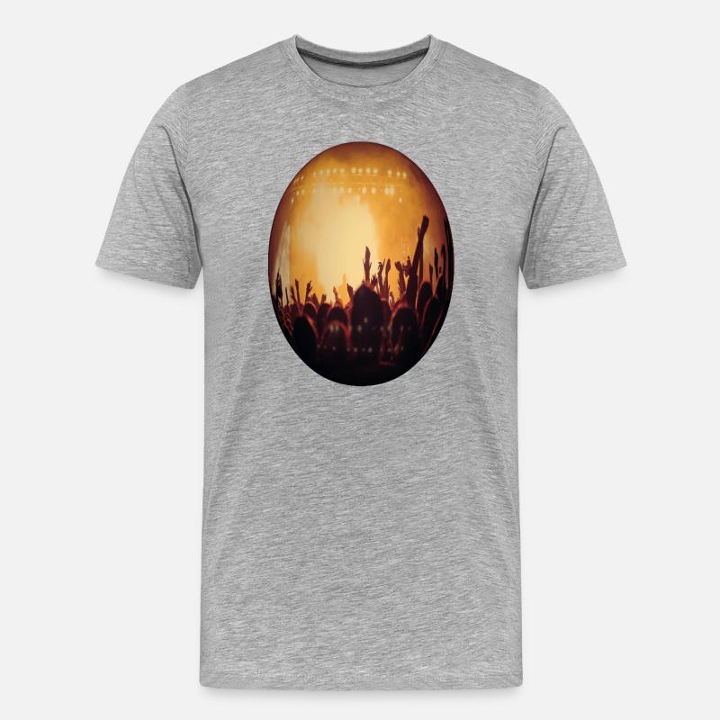 Konzertlicht: Crowdsilhouette - Männer Premium Bio T-Shirt - Grau meliert