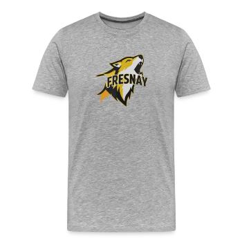 Wolf Fresnay howling - Men's Premium Organic T-Shirt - heather grey - Front - Damien (186cm)