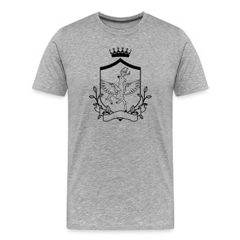 Geflügeltes Reh – edles Wappentier Wald - Männer Premium Bio T-Shirt - Grau meliert - Vorne - Damien (186cm)