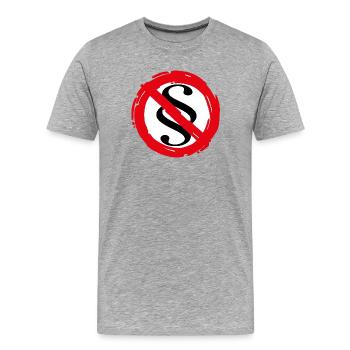Paragraphe - Au nom du peuple - T-shirt bio Premium Homme - gris chiné - Devant - Damien (186cm)