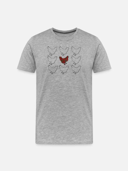 Skotsk høne følger ikke flokken - Herre Premium T-shirt økologisk - grå meleret